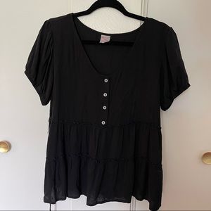 NO BOUNDARIES peplum too with tie